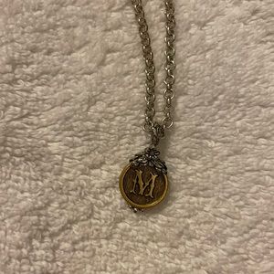 M pendant vintage looking necklace